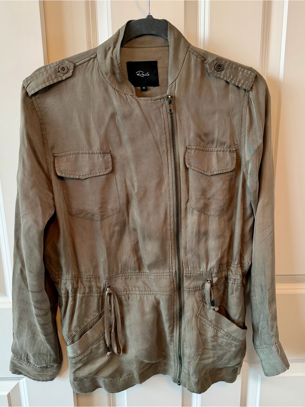Rails Cupro Utility Jacket XS Taupe Olive